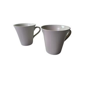 10 STRAWBERRY STREET All White Cafe Style Coffee Mugs Set of 2